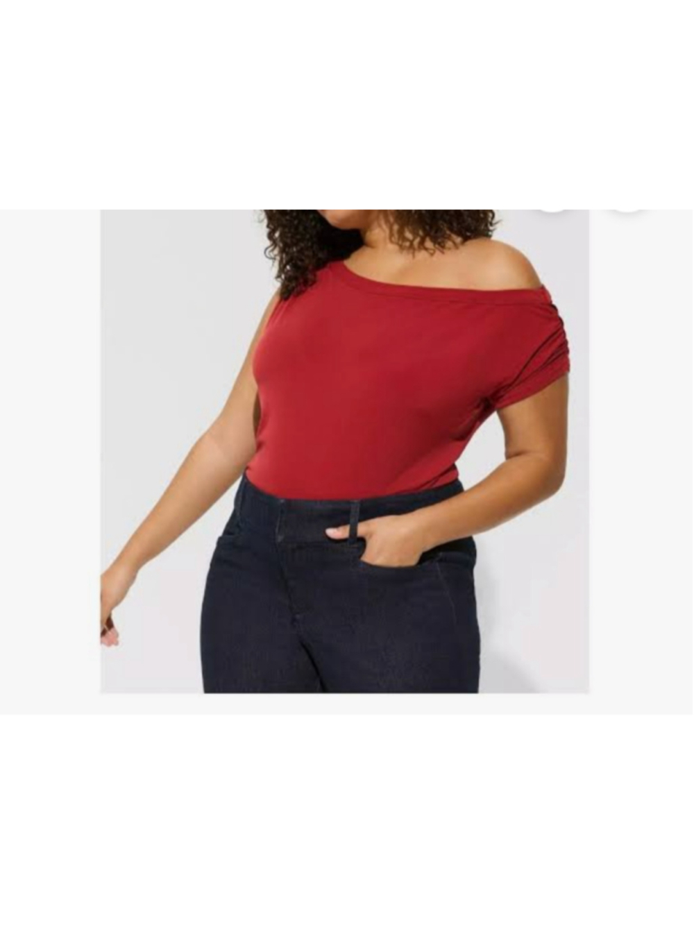 Torrid Off Shoulder Stretch Knit Burgundy Cowl Top Blouse Size 2 18/20 NWT